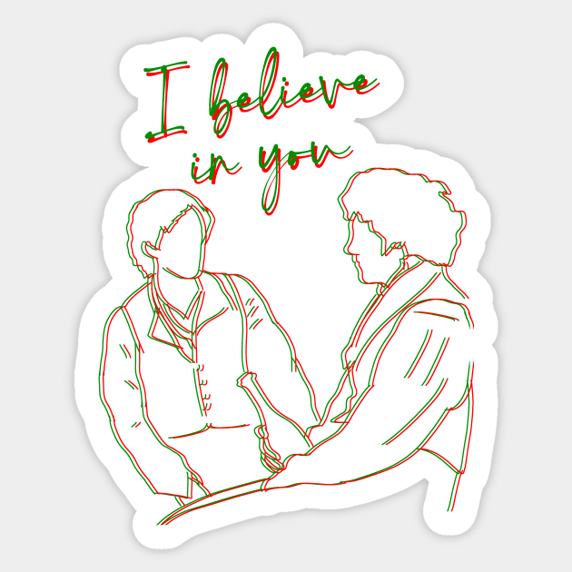 Enjoltaire Line Art - I Believe In You Sticker by byebyesally